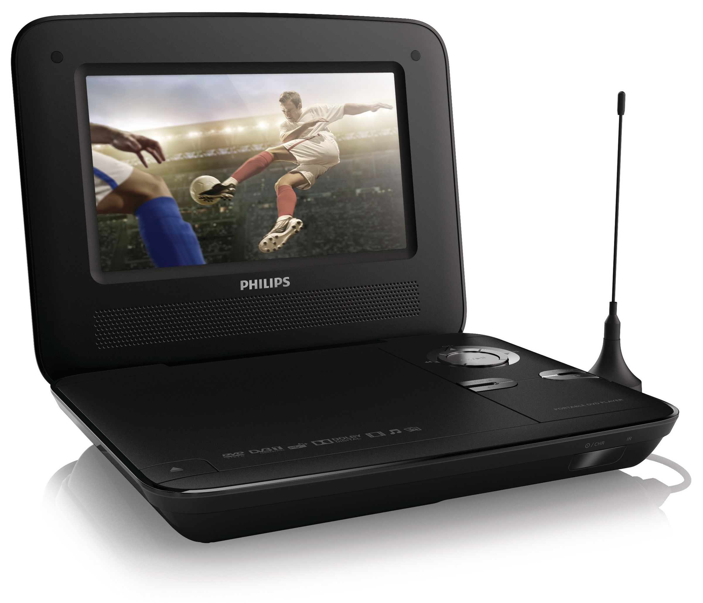 飞利浦 pd7015/12 可携式dvd/bd播放器 桌面 黑色 17.