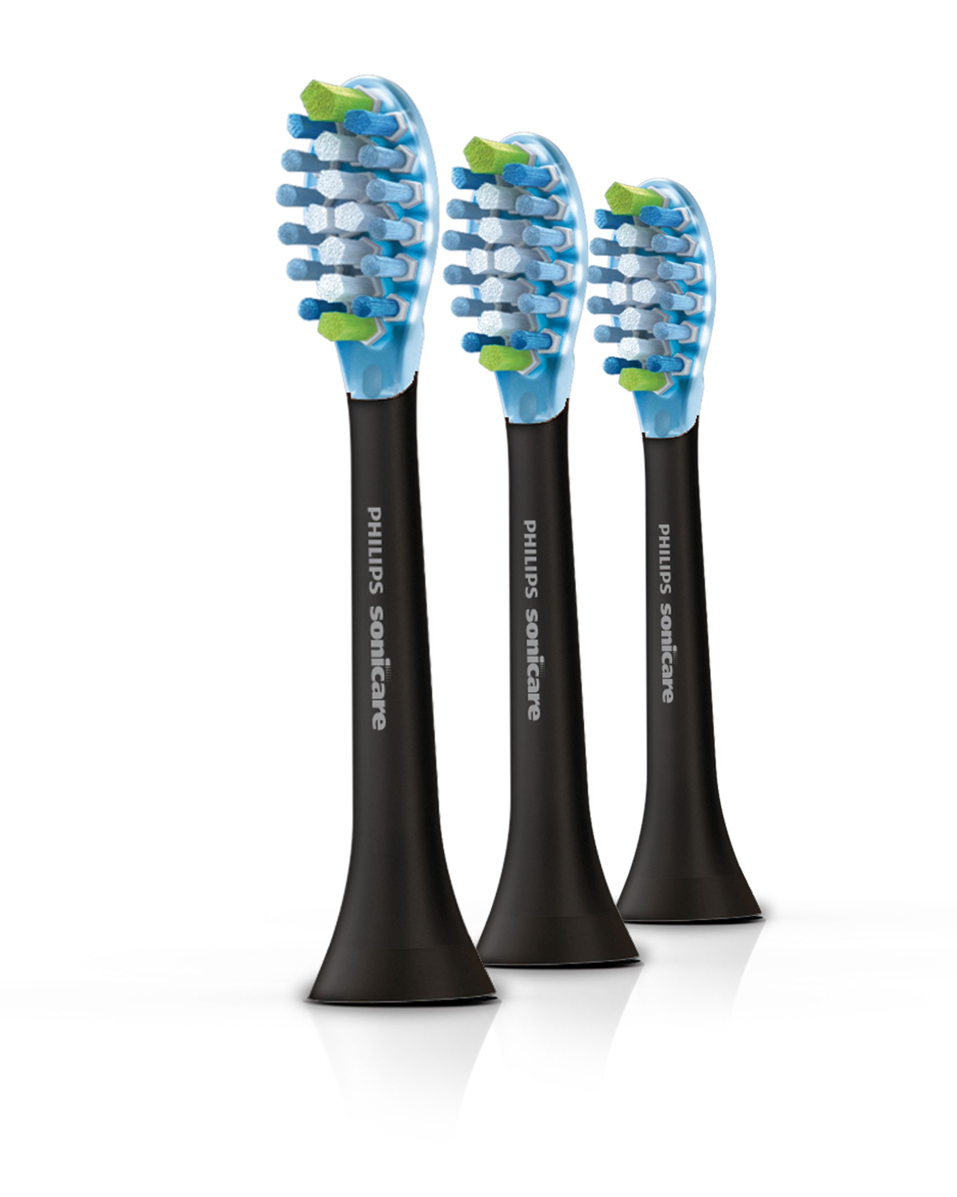 飞利浦 sonicare adaptiveclean hx9043/35 牙刷头 3 件 黑色