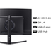 Acer Predator X32X curved QD-OLED gaming monitor – 31.5″, QD-OLED, 1700R curve, 4K Ultra HD, 240Hz, 0.03ms, FreeSync Premium, DisplayHDR 400 True Black, HDMI, DP & USB-C thumbnail 8