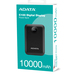 ADATA C100 Polímero de litio 10000 mAh Negro imagen 6