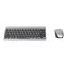 Manhattan Un solo receptor USB-A Nano para ambos, teclado inalámbrico con 12 teclas multimedia/función, mouse óptico ambidiestro con tres botones y rueda de desplazamiento, 1200 ppp, negro/plateado