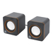 Manhattan 2600 Series Speaker System, Two Speakers, Black/Orange, USB for Stereo Audio and Power, Output: 2x 3W, Decent Sound, Integrated rotary volume control, USB-C/USB-A Adapter, Cable 1.4m, Three Year Warranty thumbnail 1