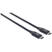 Manhattan Cable USB-C a USB-C, 50 cm, macho a macho, 10 Gbps (USB 3.2 Gen 2 / USB 3.1), 3 A (carga rápida), negro, garantía de por vida, equivalente a USB31CC50CM imagen 2
