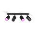 Philips Hue Fugato Opbouwspot White and Color - Zwart - 4-spots
