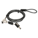Manhattan Candado para portátil (Nano) con 2 llaves, compatible con ranura Nano, cable de 1,5 m, antirrobo, cable de acero con funda PVC transparente, garantía de por vida imagen 1