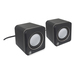 Manhattan 2600 Series Speaker System, Small Size, Big Sound, Two Speakers, Stereo, USB power, Output: 2x 3W, 3.5mm plug for sound, In-Line volume control, Cable 0.9m, Black/Grey, Three Year Warranty thumbnail 2