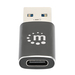 Manhattan 153980 cambiadores de género de cables USB A USB C Negro