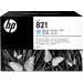 HP Cartucho de tinta Latex 821 de 400 ml, cian claro