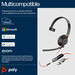 POLY Auriculares monoaurales USB-C Blackwire 5210 + conector de 3,5 mm + adaptador USB-C/A