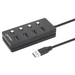 Manhattan 180887 nodo concentrador USB 3.2 Gen 1 (3.1 Gen 1) Type-A 5000 Mbit/s Negro
