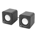 Manhattan 2600 Series Speaker System, Two Speakers, Black/Silver, USB for Stereo Audio and Power, Output: 2x 3W, Decent Sound, Integrated rotary volume control, USB-C/USB-A Adapter, Cable 1.4m, Three Year Warranty thumbnail 1