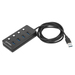 Manhattan 180887 nodo concentrador USB 3.2 Gen 1 (3.1 Gen 1) Type-A 5000 Mbit/s Negro