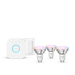 Philips Hue Essential White and Color Starter Pack GU10 3-pack + Bridge + Dimmer