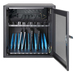 Manhattan Laadkast voor 10 laptops (tot 16"), laden via interne AC-adapters (EU) (installatie van voedingskabels van apparaten vereist), geschikt voor ALLE laptops, iPad, MacBook en Chromebook, vakken 380×30×280 mm, laadtrolley, afsluitbaar