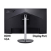 Acer CB2 CB242Ysmiprx 23.8 inch FHD Monitor (IPS Panel, FreeSync, 75Hz, 1ms, HDR 10, Height Adjustable Stand, DP, HDMI, VGA, Silver/Black) thumbnail 4
