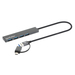 Manhattan 181006 nodo concentrador USB 3.2 Gen 1 (3.1 Gen 1) Type-A 5000 Mbit/s Gris