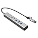 i-tec USB-C/USB-A Metal HUB 6 port (3x USB-C, 3x USB-A), LAN, Power Delivery 85W