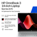 HP OMNIBOOK 3 NGAI 14-HZ0007NAX Copilot+ PC Snapdragon X1-26-100 Laptop 35.6 cm (14″) 2K 8 GB LPDDR5x-SDRAM 512 GB SSD Wi-Fi 6E (802.11ax) Windows 11 Home Silver thumbnail 2