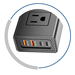 CDP XVU212 Inversor Automotriz 2OOW, 2 salidas nema 5-15R I2OVAC. 1 TYPE C PD Output (5Vdc @-12Vdc), 1 QC3.0 (5Vdc-12Vdc), 2 USB 3.4A imagen 3