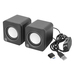 Manhattan 2600 Series Speaker System, Two Speakers, Black/Silver, USB for Stereo Audio and Power, Output: 2x 3W, Decent Sound, Integrated rotary volume control, USB-C/USB-A Adapter, Cable 1.4m, Three Year Warranty thumbnail 5