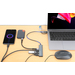 Manhattan Conector adaptable de USB-A macho a USB-C macho, dos puertos USB-C hembra y dos puertos USB-A hembra, USB SuperSpeed a 5 Gbps (USB 3.2 Gen 1), alimentación por bus, aluminio, gris espacial