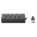 Manhattan 180887 nodo concentrador USB 3.2 Gen 1 (3.1 Gen 1) Type-A 5000 Mbit/s Negro