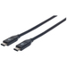 Manhattan Cable USB-C a USB-C, 50 cm, macho a macho, 10 Gbps (USB 3.2 Gen 2 / USB 3.1), 3 A (carga rápida), negro, garantía de por vida, equivalente a USB31CC50CM imagen 1