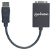 Manhattan DisplayPort naar VGA actieve adapterkabel, 15 cm, mannelijk naar vrouwelijk, met vergrendeling, analoog signaal, zwart, levenslange garantie, equivalent aan DP2VGA2