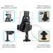Manhattan Soporte de sobremesa para iPad y tablet, bloqueable, montable en pared, antirrobo, para tablets de 7,9" a 10,5", rotación 360°, inclinación ±70°, giro 330°, negro imagen 9
