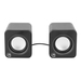 Manhattan 2600 Series Speaker System, Two Speakers, Black/Silver, USB for Stereo Audio and Power, Output: 2x 3W, Decent Sound, Integrated rotary volume control, USB-C/USB-A Adapter, Cable 1.4m, Three Year Warranty thumbnail 3
