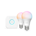 Philips Hue Essential A60 White and Color Starter Pack E27 806lm 2-pack + Bridge
