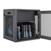 Manhattan Laadkast voor 10 laptops (tot 16"), laden via interne AC-adapters (EU) (installatie van voedingskabels van apparaten vereist), geschikt voor ALLE laptops, iPad, MacBook en Chromebook, vakken 380×30×280 mm, laadtrolley, afsluitbaar
