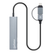 Manhattan Conector adaptable de USB-A macho a USB-C macho, dos puertos USB-C hembra y dos puertos USB-A hembra, USB SuperSpeed a 5 Gbps (USB 3.2 Gen 1), alimentación por bus, aluminio, gris espacial