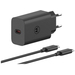 Motorola Power Delivery Oplader 68W Zwart + Usb C Kabel 1m Zwart Kunststof