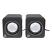 Manhattan 2600 Series Speaker System, Small Size, Big Sound, Two Speakers, Stereo, USB power, Output: 2x 3W, 3.5mm plug for sound, In-Line volume control, Cable 0.9m, Black/Grey, Three Year Warranty thumbnail 3