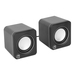 Manhattan 2600 Series Speaker System, Two Speakers, Black/Silver, USB for Stereo Audio and Power, Output: 2x 3W, Decent Sound, Integrated rotary volume control, USB-C/USB-A Adapter, Cable 1.4m, Three Year Warranty thumbnail 2