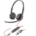POLY Auriculares estéreo Blackwire 3225 + conector de 3,5 mm + adaptador USB-C/A (a granel)