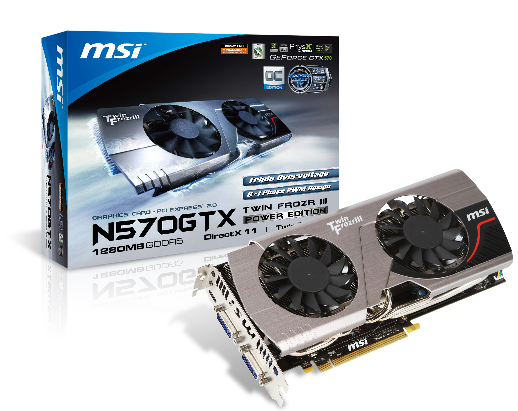 MSI GeForce GTX 570 Twin Frozr III PE 1280MB NVIDIA 1.25 GB GDDR5