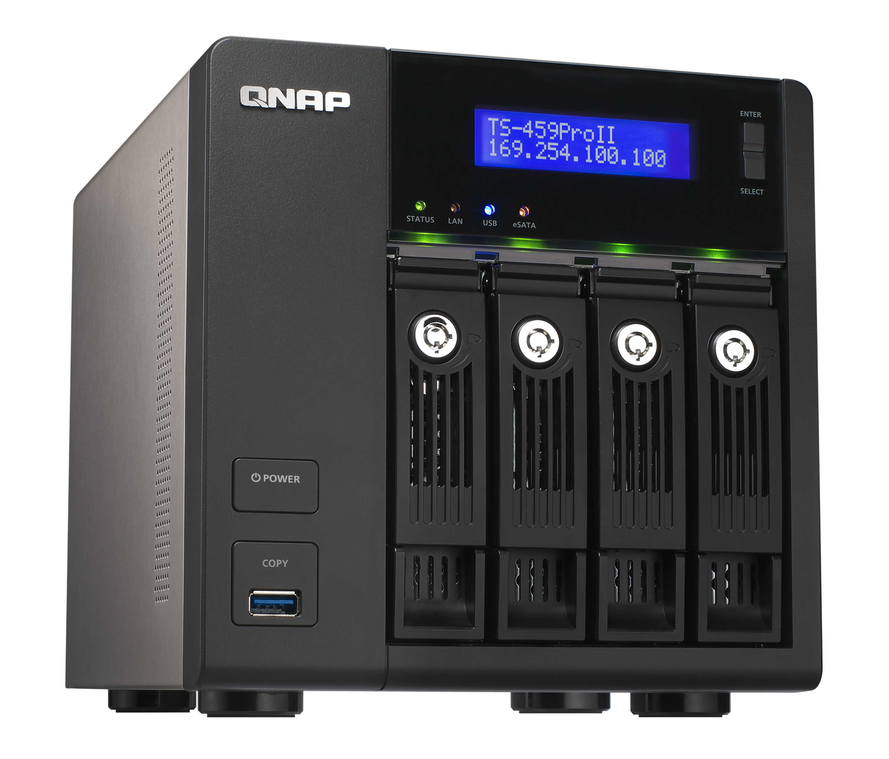 QNAP TS-459 Pro II TurboNAS Tower Intel Atom® D525 1 GB DDR3 0 TB Linux