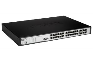 D-Link DES-3028P network switch Managed L2 Power over Ethernet (PoE) Black