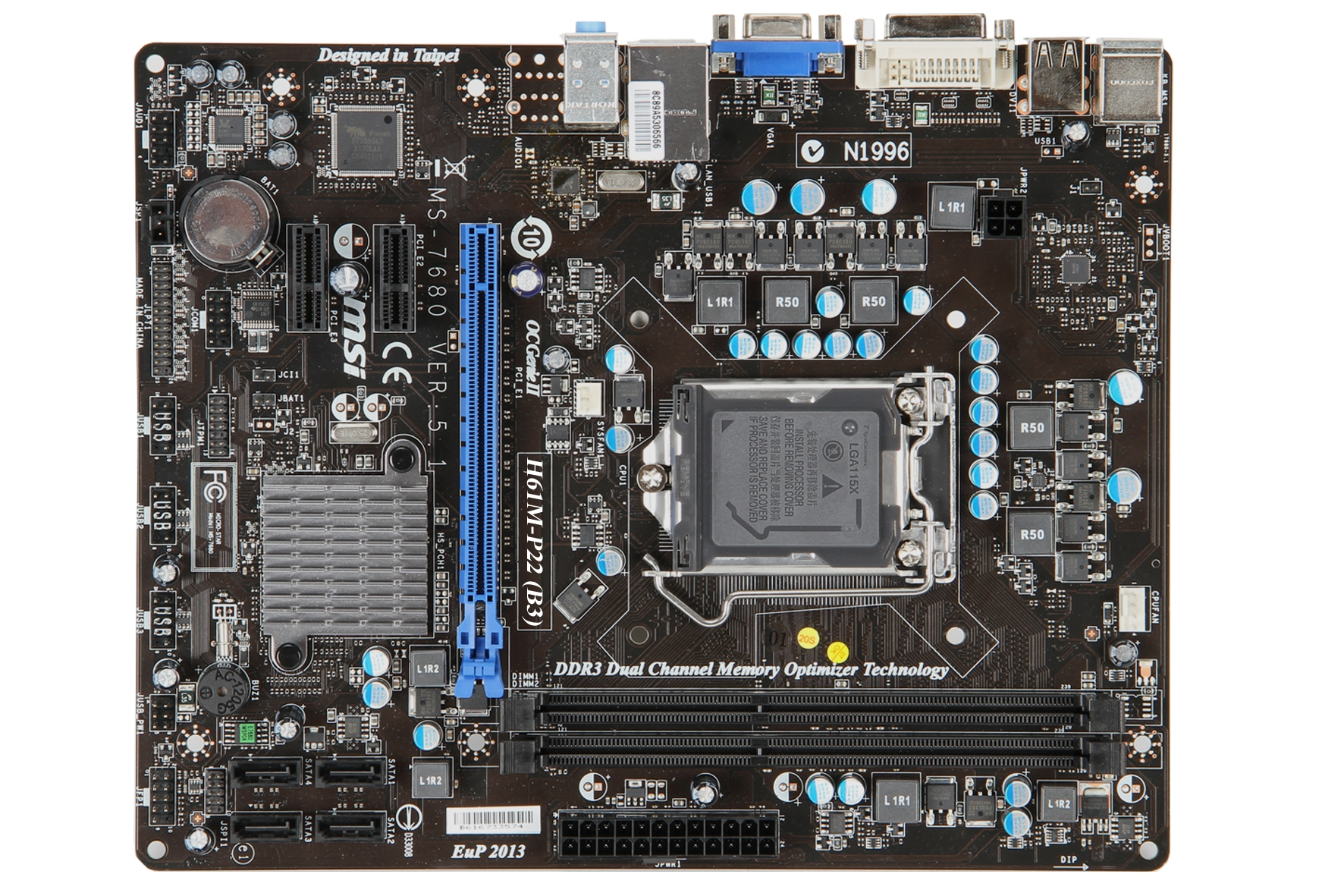 MSI H61M-P22 (B3) motherboard Intel® H61 LGA 1155 (Socket H2) micro ATX