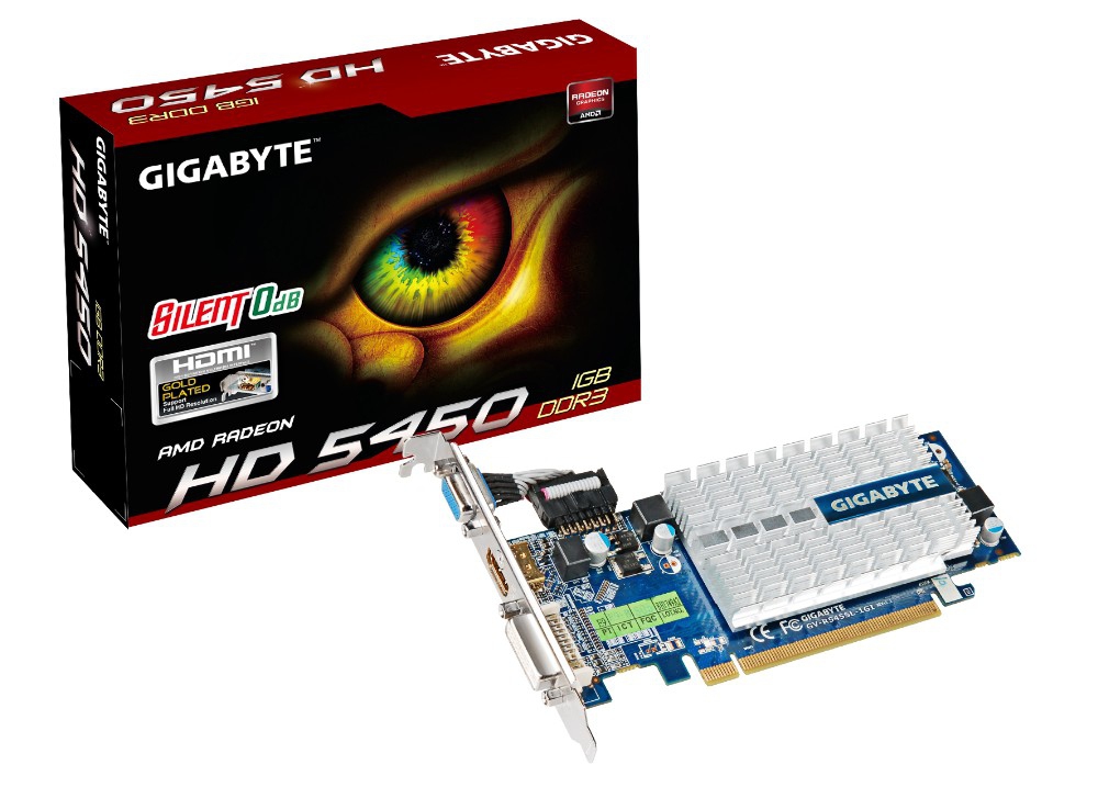 GIGABYTE GV-R545SL-1GI graphics card AMD Radeon HD5450 1 GB GDDR3