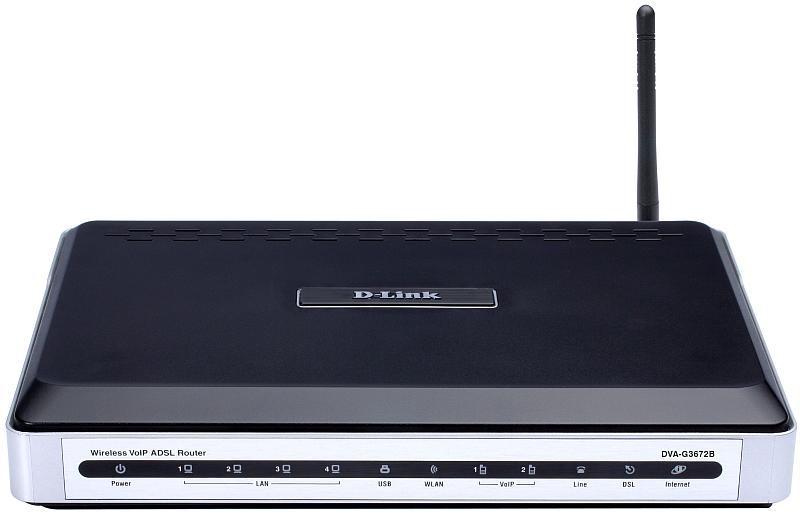 D-Link DVA-G3672B wireless router Fast Ethernet Black, Silver