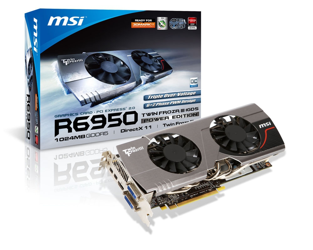 MSI R6950TFIII 1G/OC graphics card AMD Radeon HD6950 1 GB GDDR5