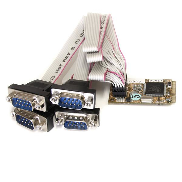 StarTech.com 4 Port RS232 Mini PCI Express Serial Card w/ 16650 UART (MPEX4S552) - Serial adapter - Mini PCI Express - RS-232 x 4