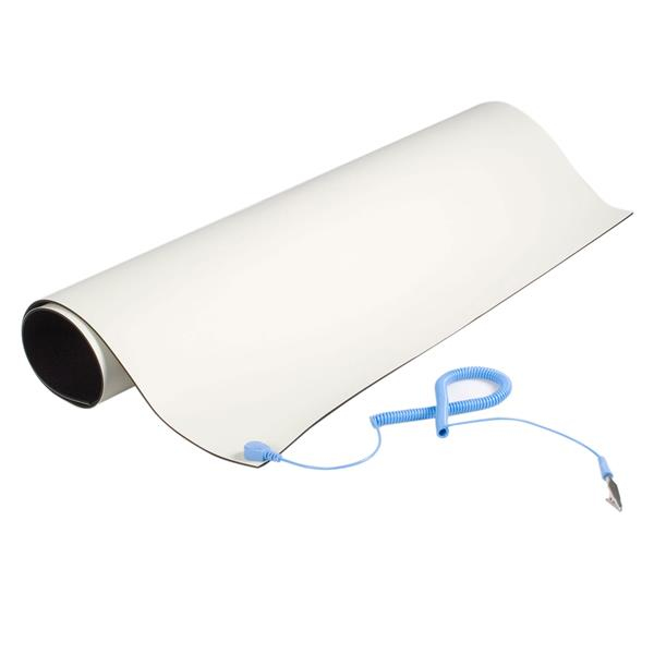 Tapete Antiestático 60x69cm, 3m de cable para coneccion a tierra, Startech, color Blanco, M3013