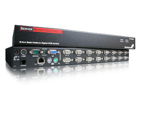 StarTech.com 16 Port USB + PS/2 Digital with OSD KVM switch Black