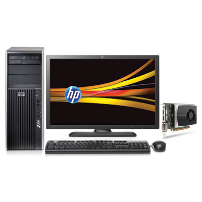 HP 400 + NVIDIA Quadro 2000 + ZR2440w Intel® Xeon® 3000 Sequence W3550 6 GB DDR3-SDRAM Windows 7 Professional Minitower Workstation