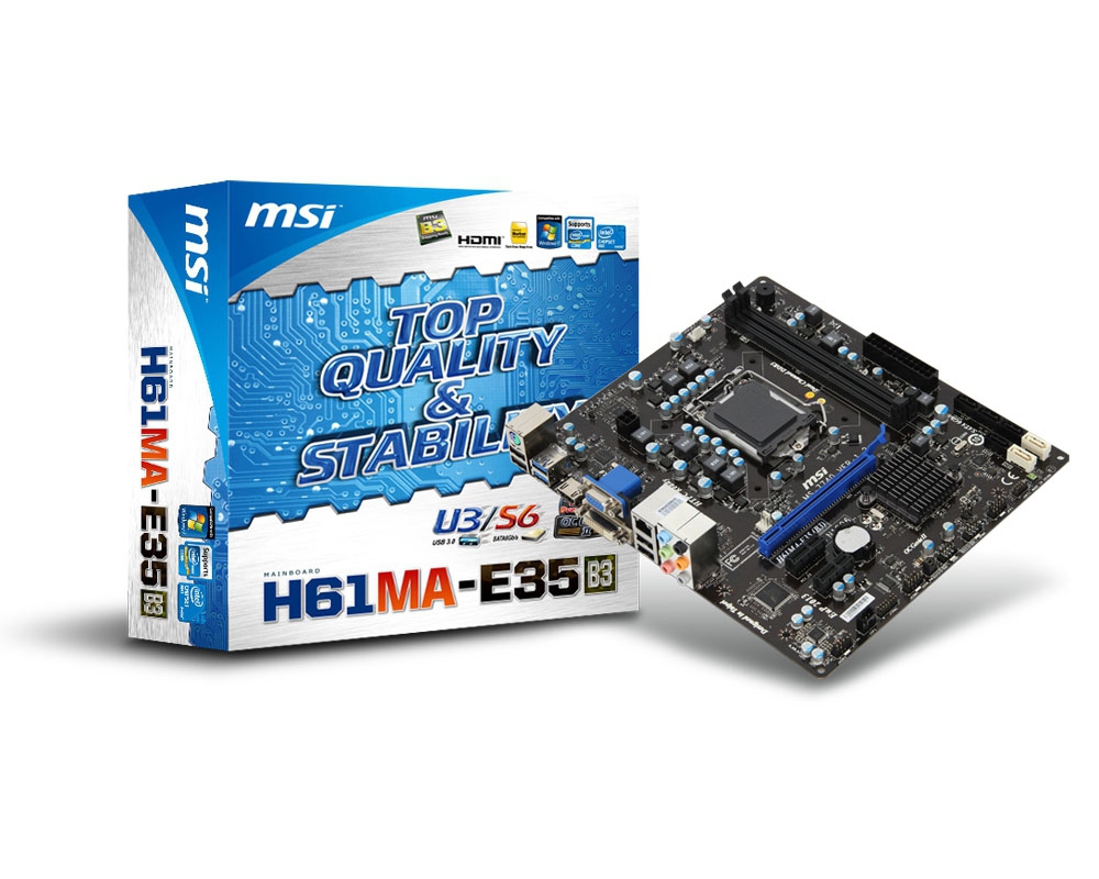 MSI H61MA-E35 (B3) Intel® H61 LGA 1155 (Socket H2) micro ATX