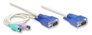 Intellinet VGA M - VGA M, 2 x PS/2, 3m KVM cable White